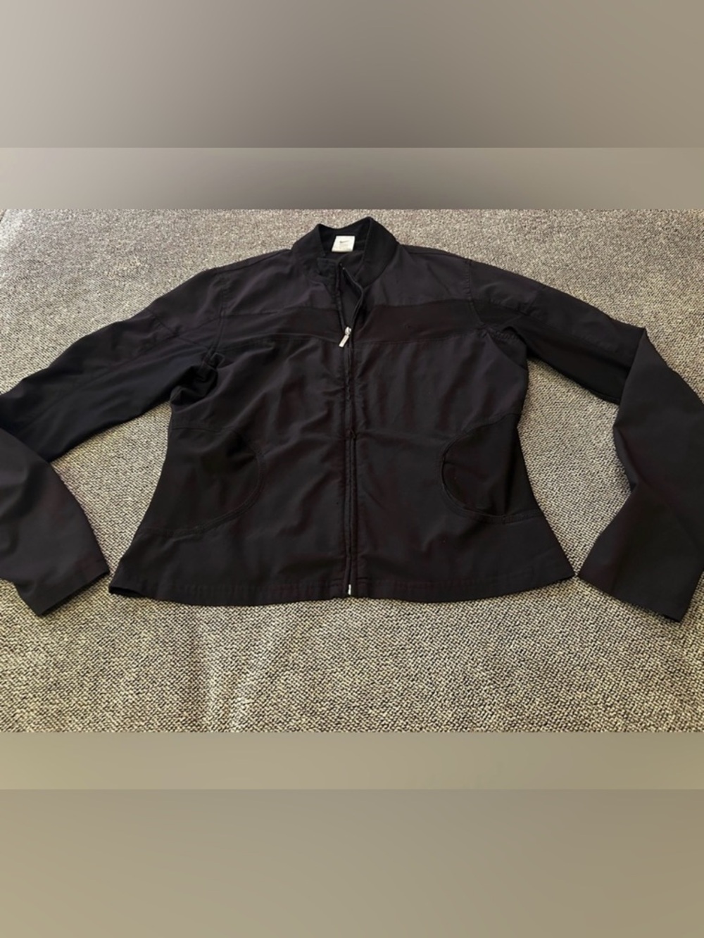 Nike Black Athletic Cropped Full Zip Jacket Size 12/14 Large